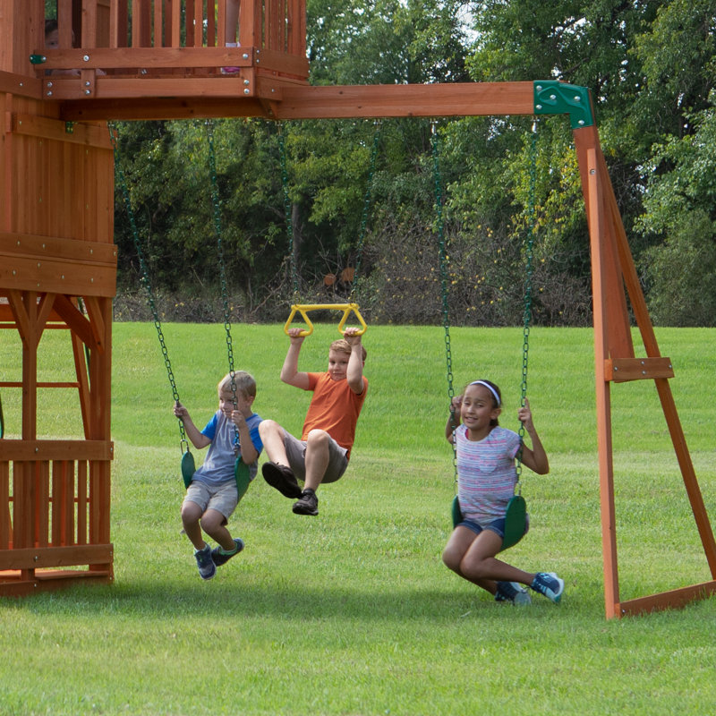Backyard Discovery Skyfort II All Cedar Swing Set & Reviews Wayfair